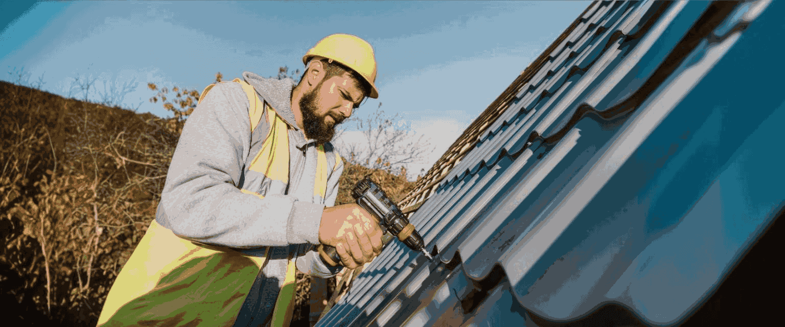 Hero banner showcasing roofing services